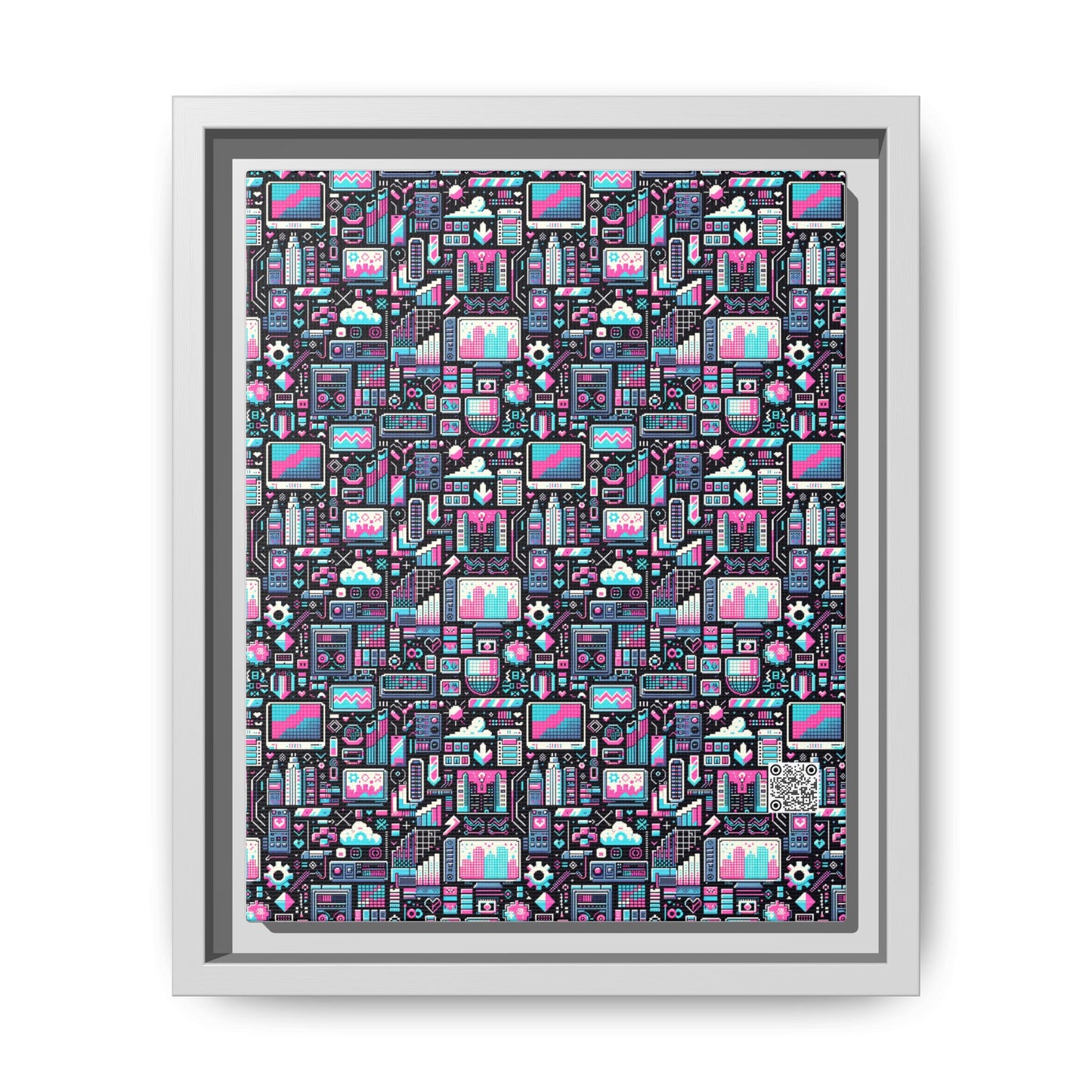 Digital Rebellion Youthful Streetwear with a Rebellious Digital Twist Matte Canvas, Framed (multi-color) - 8404 Design-71 B