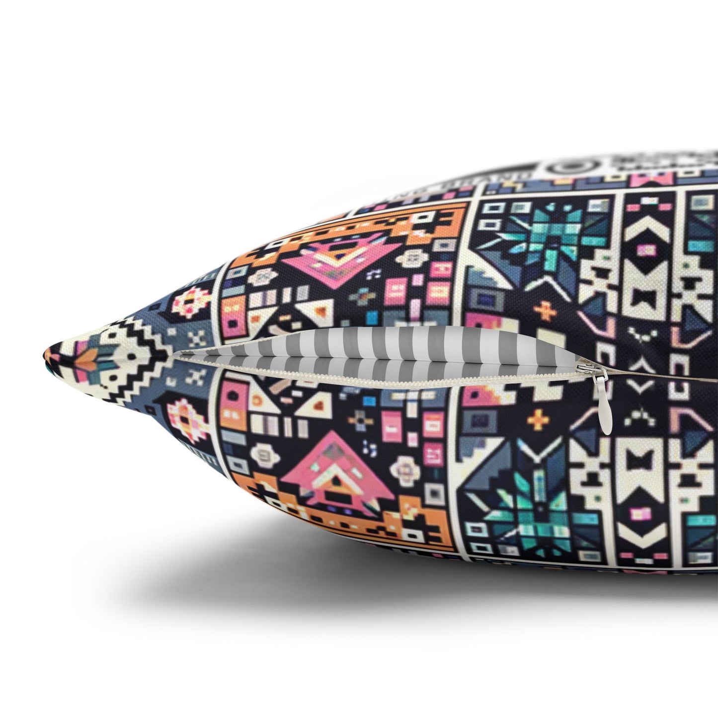 Spun Polyester Square Pillowcase - 8404 Design-02