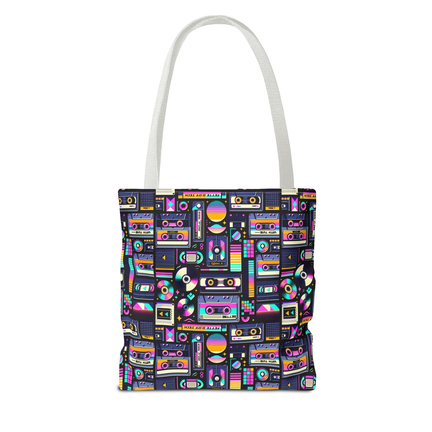 Digital Nostalgia Tech-Inspired Retro Fusion Tote Bag - 8404 Design-48