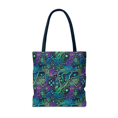 Tech-Infused Neon Tech-Forward Streetwear Tote Bag - 8404 Design-66