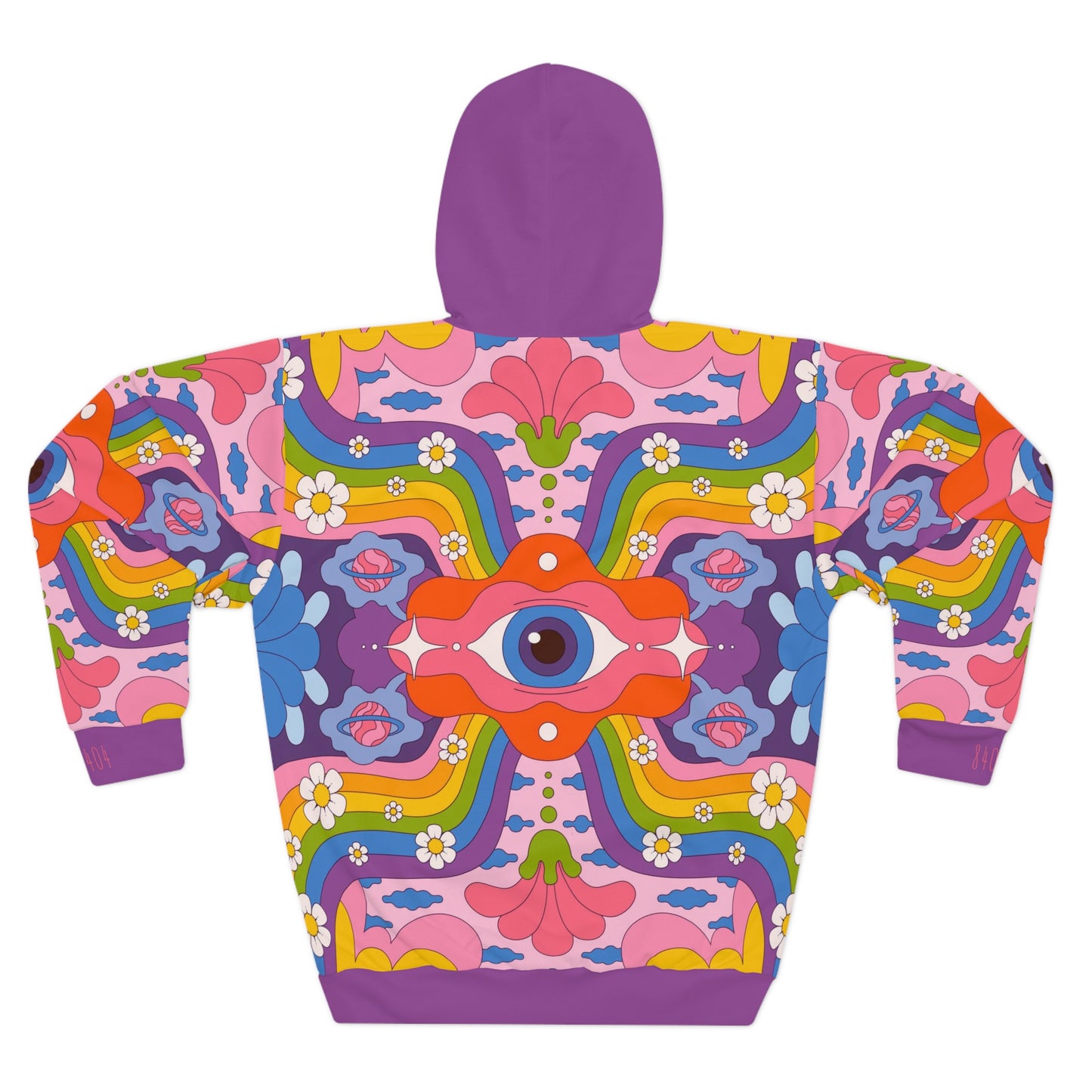 8404's Unisex Adult "The Eye of Trance in Purple" Fashion Pullover Hoodie