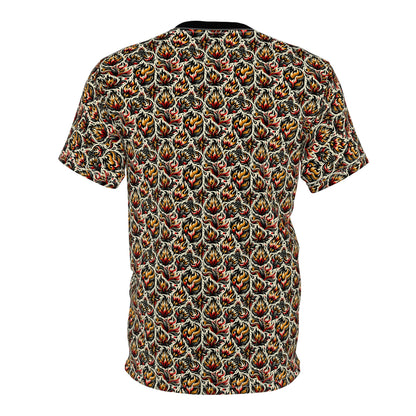 Fire & Flames Bold Streetwear Statement Unisex Cut & Sew Tee - 8404 Design-57