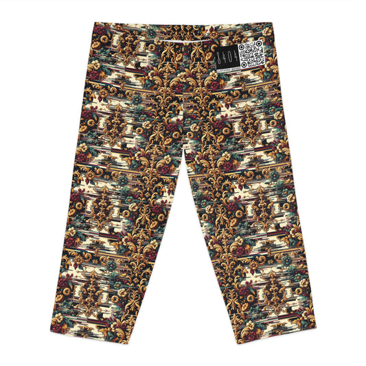 Digital Renaissance Modern Baroque Fusion Women's Capri Leggings - 8404 Design-63
