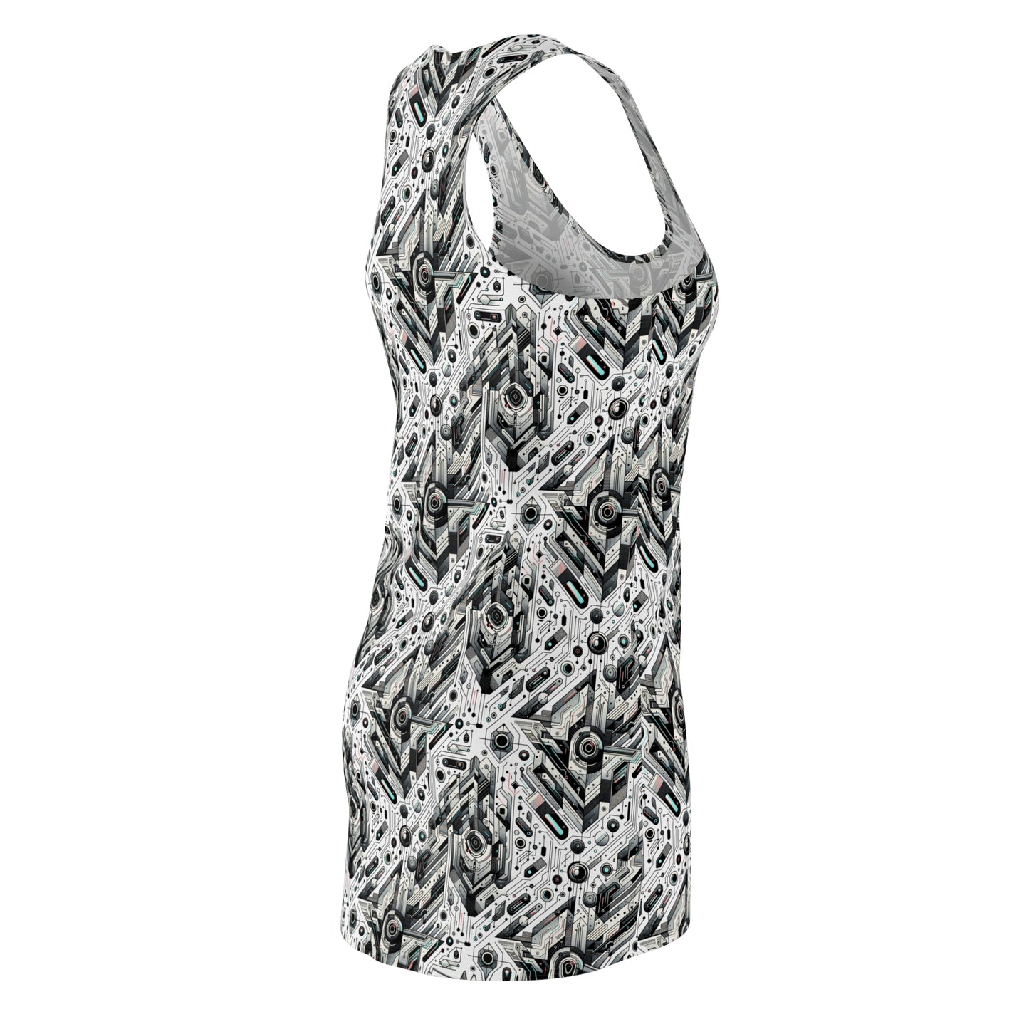 Tech-Infused Streetwear Tech-Forward Minimalism Women's Cut & Sew Racerback Dress - 8404 Design-51