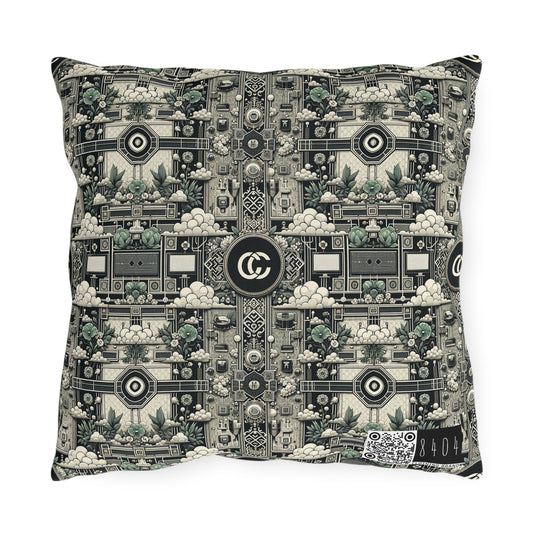 Cyber Garden Party Tech Garden Extravaganza Outdoor Pillow - 8404 Design-54