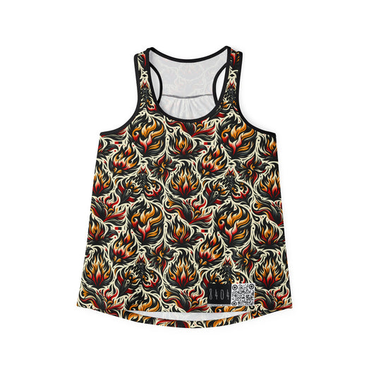 Fire & Flames Bold Streetwear Statement Women's Tank Top - 8404 Design-57