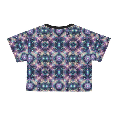 Iridescent Tech Fusion Tech-Forward Streetwear Crop Tee - 8404 Design-61