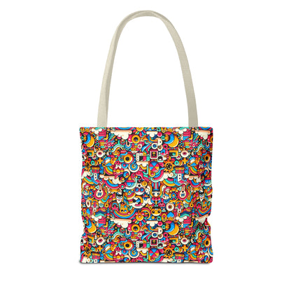 Neon Pop Playful Pop Culture Mashup Tote Bag - 8404 Design-62