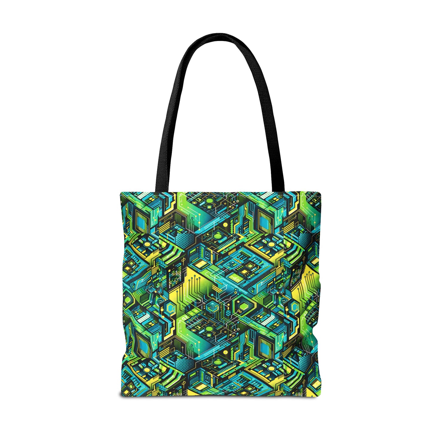 Tech-Infused Neon Tech-Forward Streetwear Tote Bag - 8404 Design-38