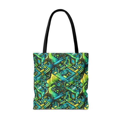 Tech-Infused Neon Tech-Forward Streetwear Tote Bag - 8404 Design-38