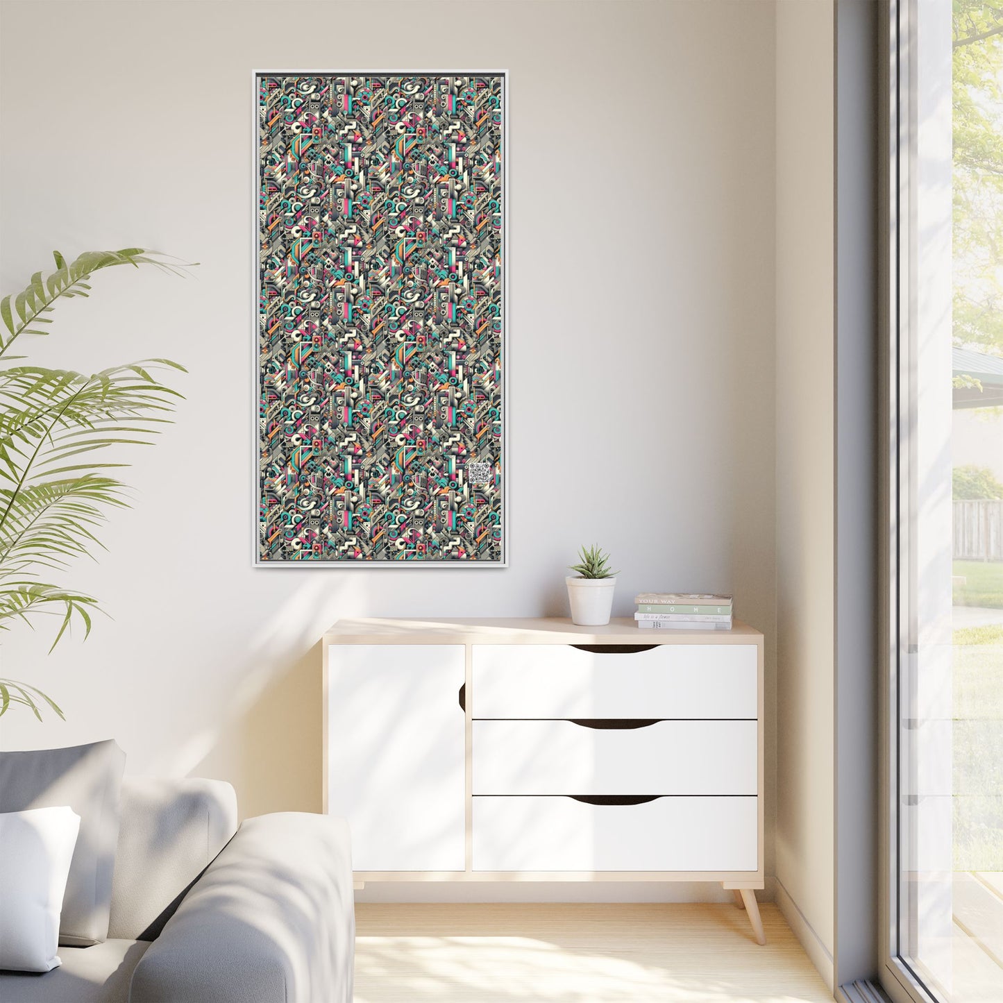 Digital Street Art Urban Street Style Matte Canvas, Framed (multi-color) - 8404 Design-74 B