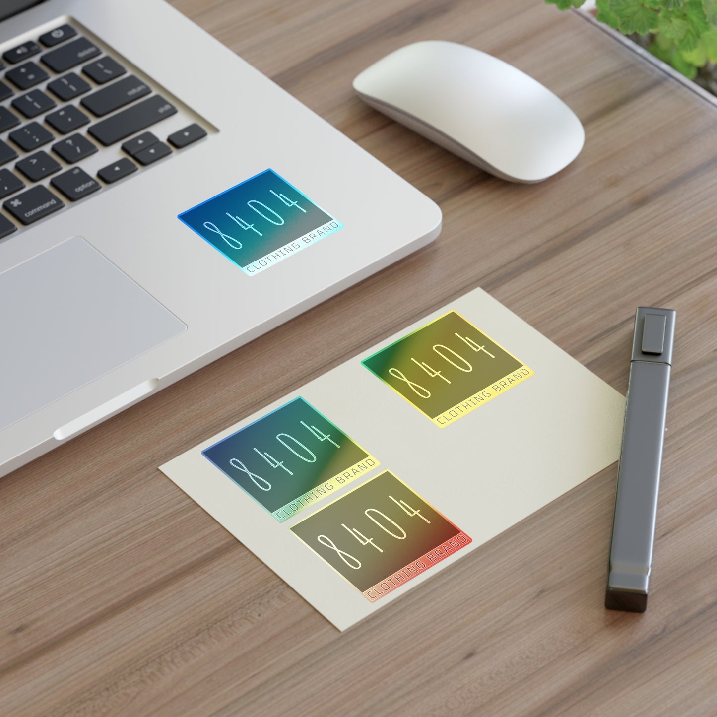 8404 Logo Sticker Sheets - Holographic, Transparent, or White - 6 in. x 4 in. or 11 in. x 8.5 in. - 1 Sheet of 4 Stickers