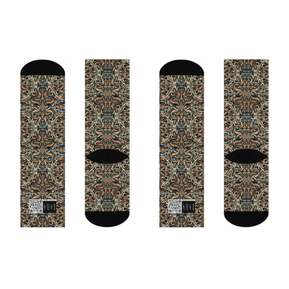 Urban Renaissance Historical Fusion With Street Edge Cushioned Crew Socks - 8404 Design-59