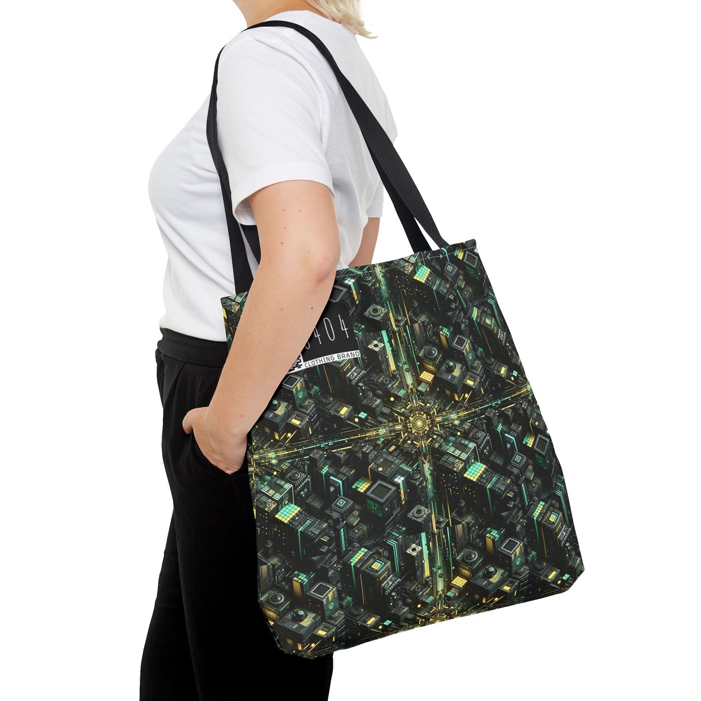 Tech Noir Graphics Tech-Inspired Streetwear Tote Bag - 8404 Design-66