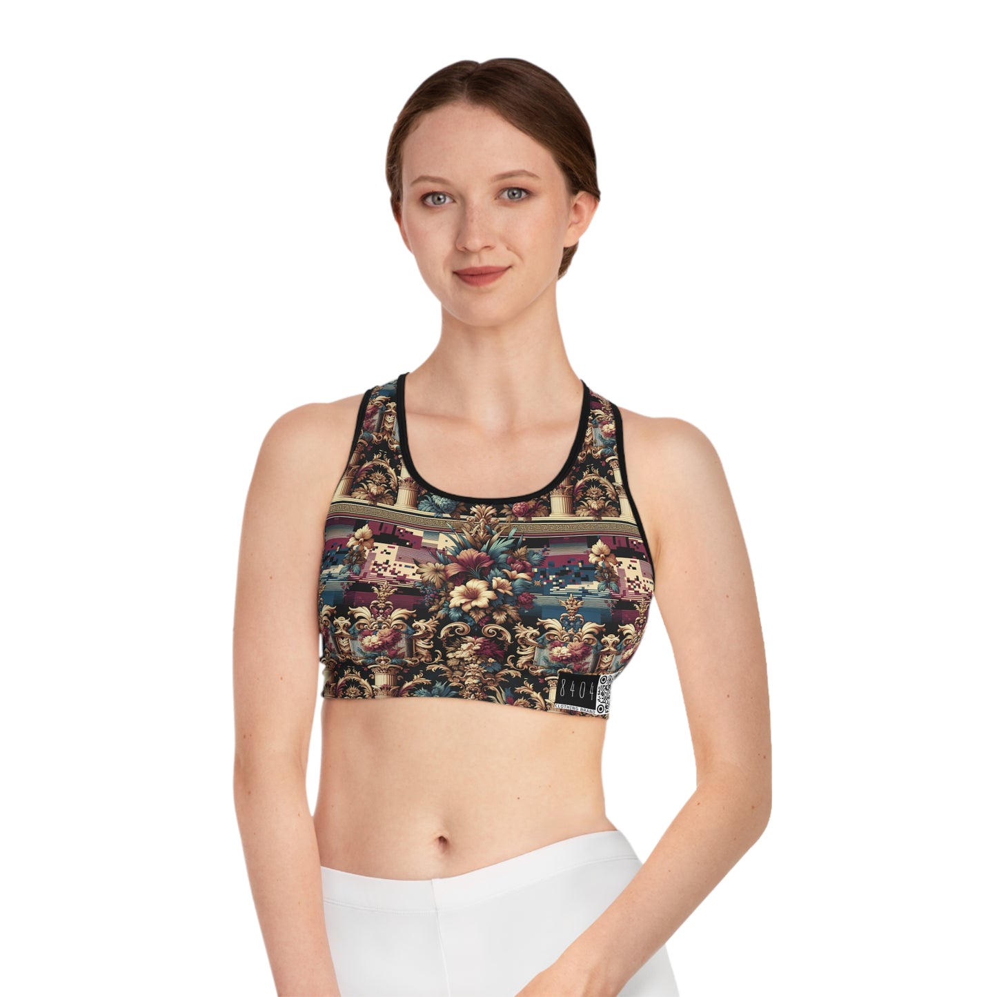 Digital Renaissance Modern Baroque Fusion Sports Bra - 8404 Design-58