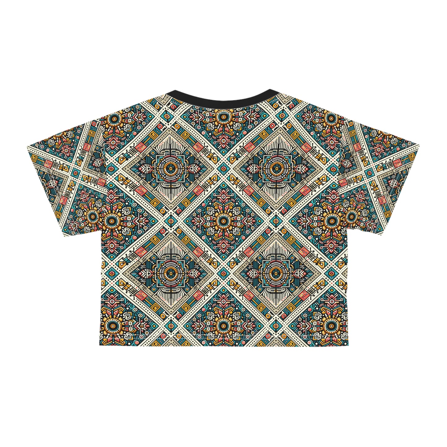 Cultural Fusion Tech Blend of Cultural Heritage With Tech-Inspired Elements Crop Tee - 8404 Design-64