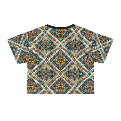 Cultural Fusion Tech Blend of Cultural Heritage With Tech-Inspired Elements Crop Tee - 8404 Design-64