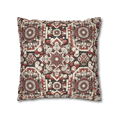 Neo Jomon Sculptural Aesthetics Artisanal Streetwear Faux Suede Square Pillowcase - 8404 Design-55