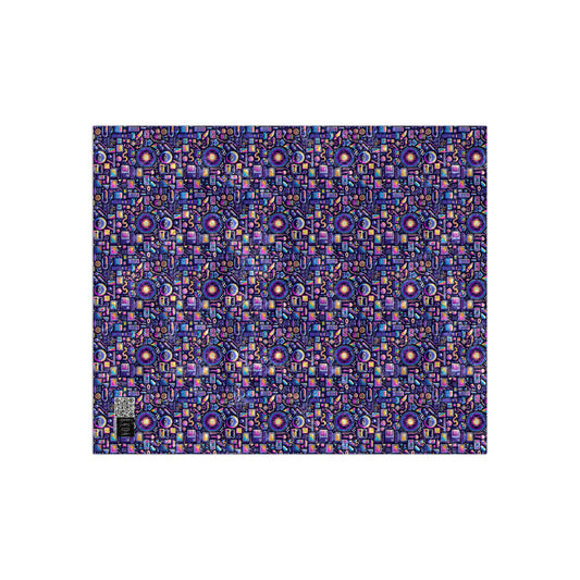 Digital Nostalgia Modern Retro Fusion Crushed Velvet Blanket - 8404 Design-64