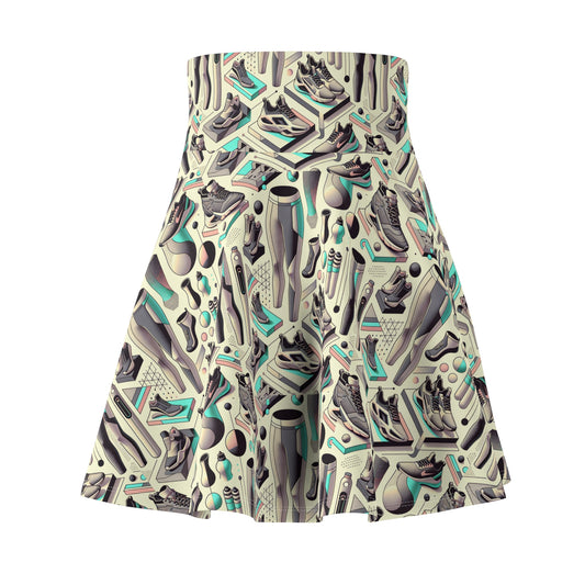 Tech-Infused Athleisure Futuristic Athletic Tech Women's Skater Skirt - 8404 Design-44