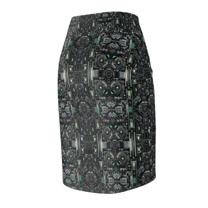 Tech Noir Tech-Forward Minimalism Women's Pencil Skirt - 8404 Design-52