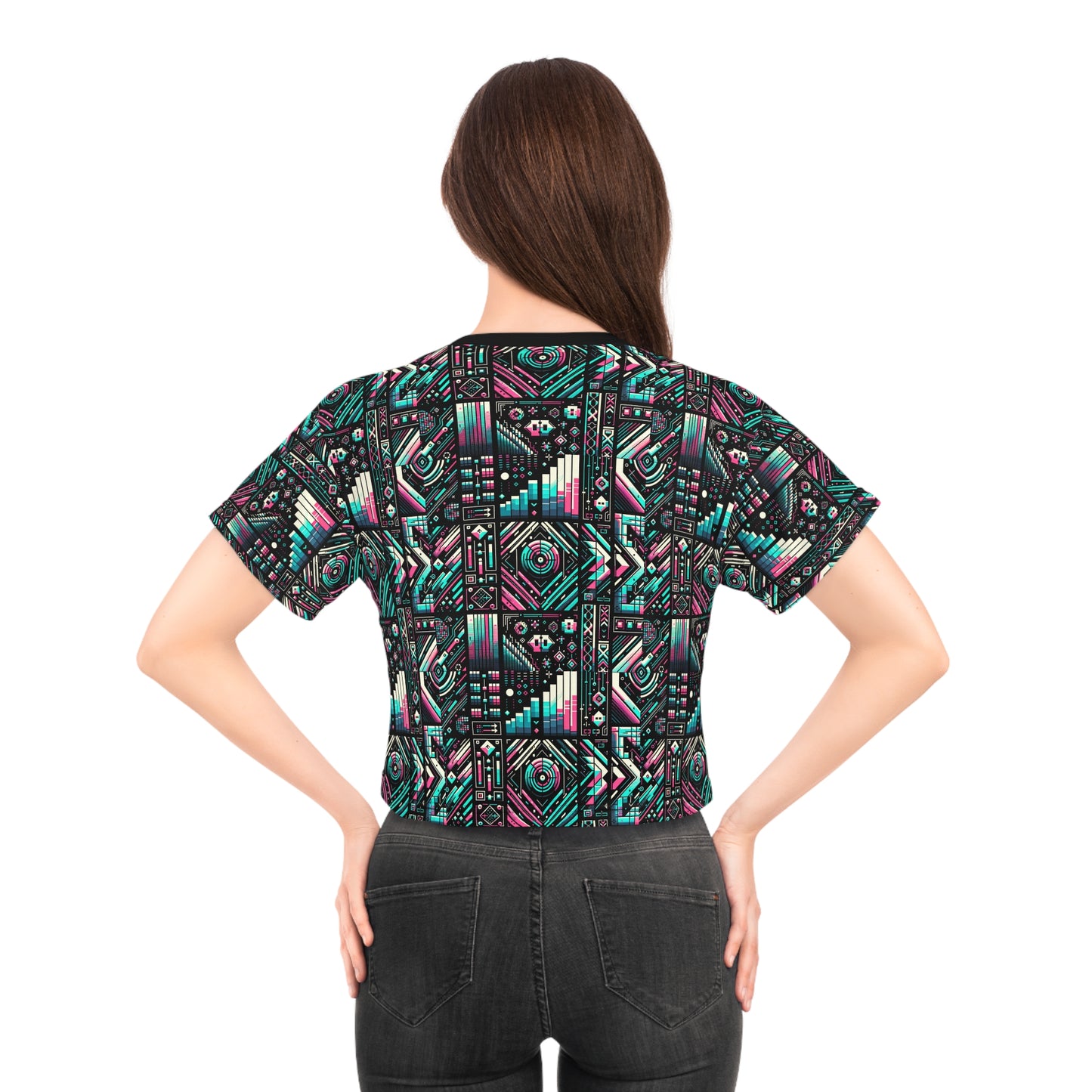 Digital Artistry Digital-native Streetwear Crop Tee - 8404 Design-60