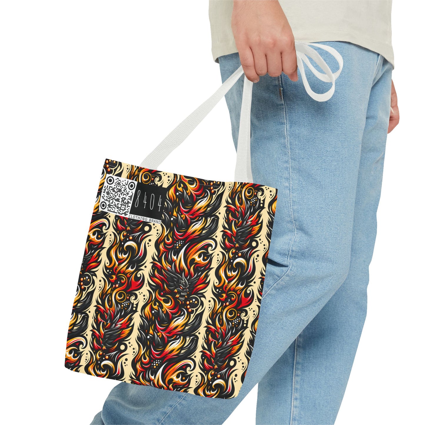 Flame Graphics Maximalist Streetwear Tote Bag - 8404 Design-65