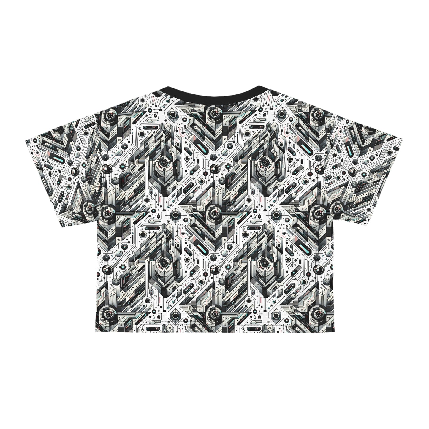 Tech-Infused Streetwear Tech-Forward Minimalism Crop Tee - 8404 Design-51