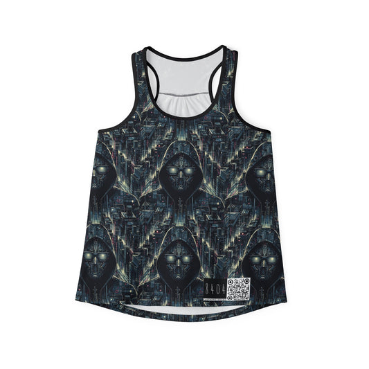 Tech Noir Aesthetics Sleek Tech Streetwear Women's Tank Top - 8404 Design-56