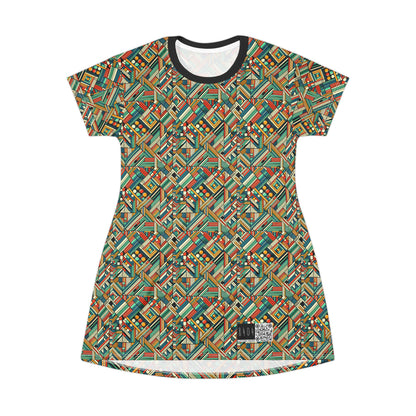 Abstract Graphic Art Modern Artistic Expression T-Shirt Dress - 8404 Design-67
