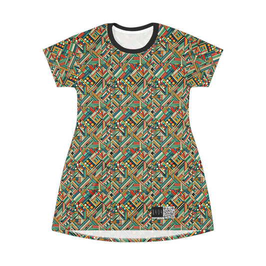 Abstract Graphic Art Modern Artistic Expression T-Shirt Dress - 8404 Design-67
