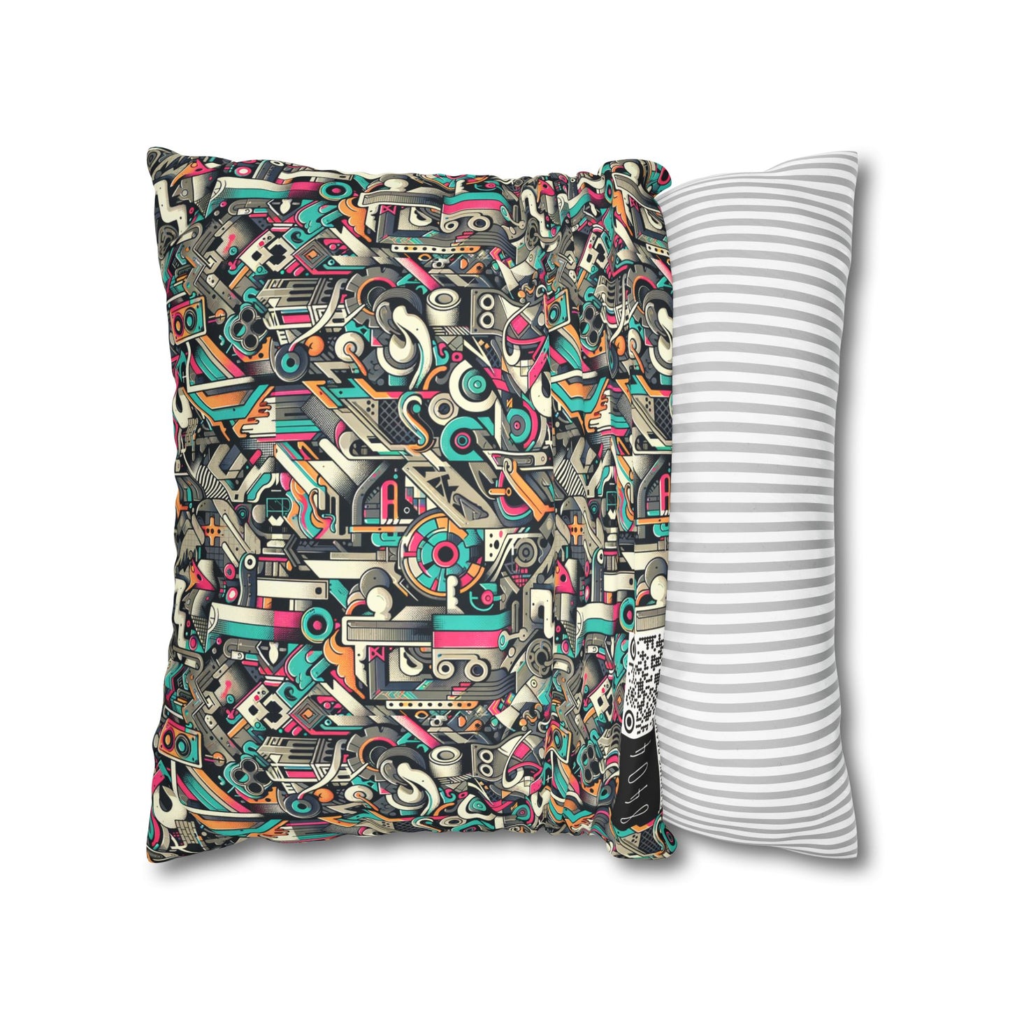 Digital Street Art Urban Street Style Faux Suede Square Pillowcase - 8404 Design-74