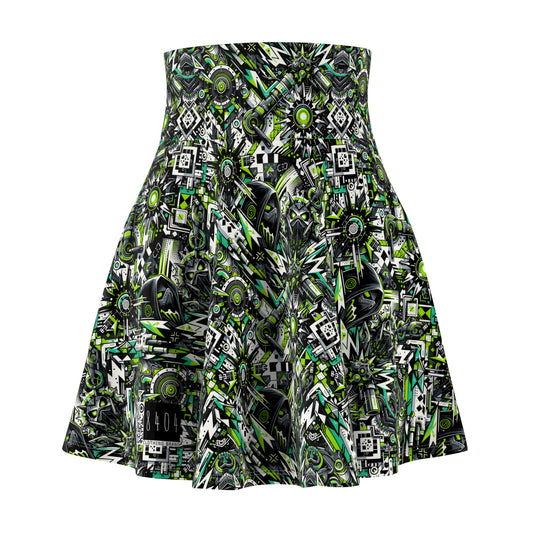 Graffiti Tech Fusion Bold Streetwear Fusion Women's Skater Skirt - 8404 Design-50