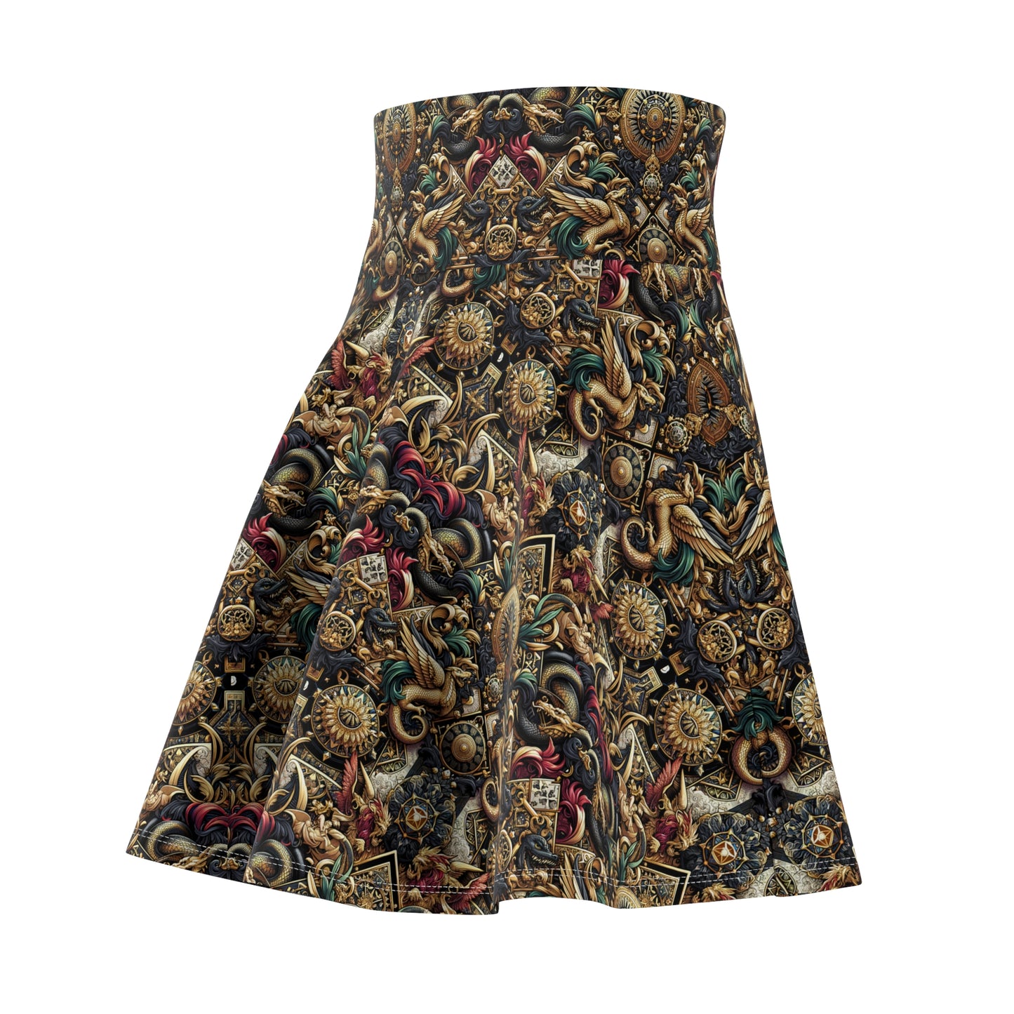 Digital Renaissance Luxurious Streetwear Inspired By Classical Art With a Modern Twist Women's Skater Skirt - 8404 Design-76