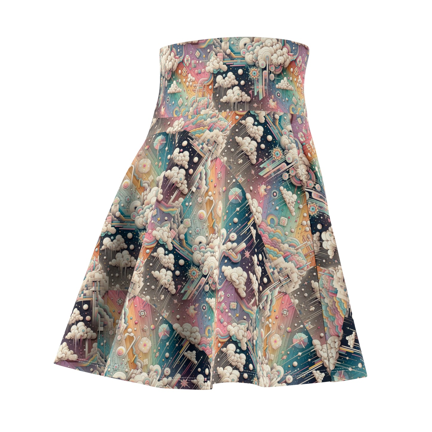Digital Dreamland Whimsical and Nostalgic Streetwear With a Digital Twist Women's Skater Skirt - 8404 Design-52