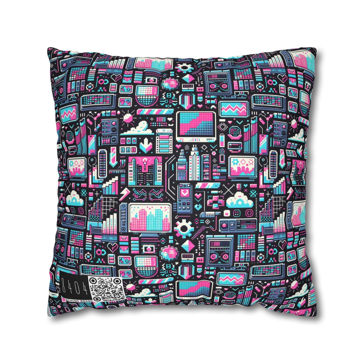 Digital Rebellion Youthful Streetwear with a Rebellious Digital Twist Spun Polyester Square Pillowcase - 8404 Design-71