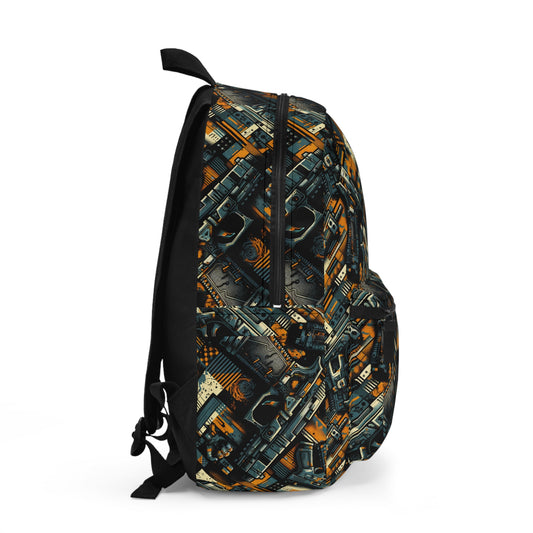 Digital Punk Futuristic Grunge Backpack - 8404 Design-47