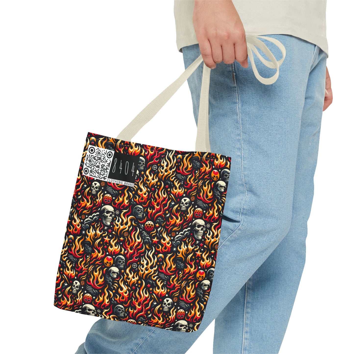 Flame Graphics Maximalist Streetwear Tote Bag - 8404 Design-76