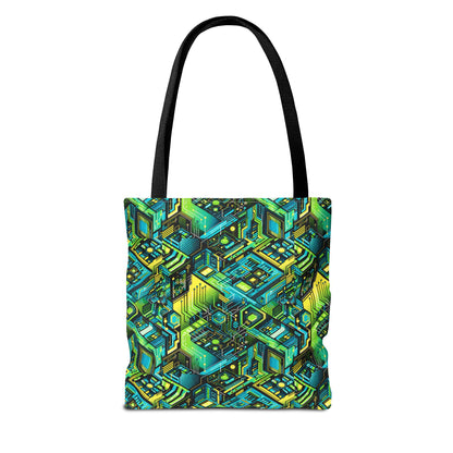 Tech-Infused Neon Tech-Forward Streetwear Tote Bag - 8404 Design-38