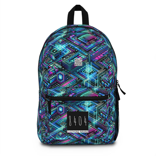 Digital Dreamland Futuristic Tech Aesthetic Backpack - 8404 Design-42
