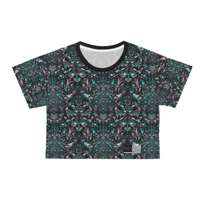 Digital Rebellion Tech-Inspired Streetwear Crop Tee - 8404 Design-54