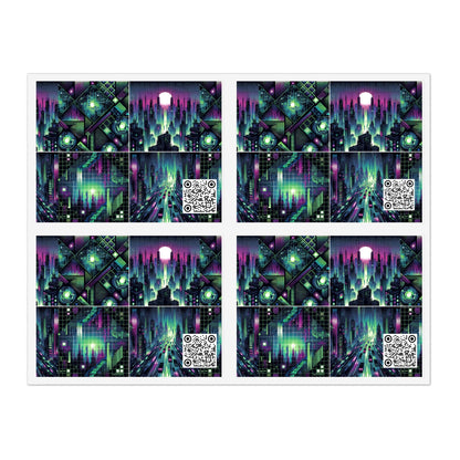 Tech Noir Aesthetics Tech-Forward Urban Dystopia Sticker Sheets - 8404 Design-54