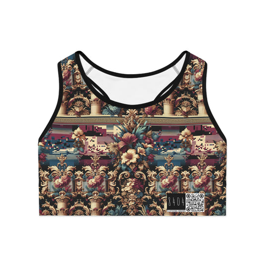 Digital Renaissance Modern Baroque Fusion Sports Bra - 8404 Design-58