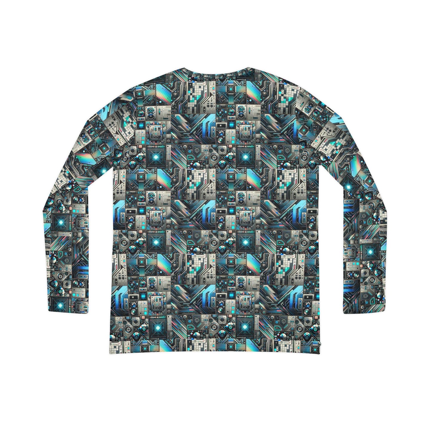 Tech-Infused Futurism Sleek Tech Edge Women's Long Sleeve V-Neck Shirt - 8404 Design-48