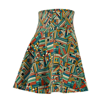 Abstract Graphic Art Modern Artistic Expression Women's Skater Skirt - 8404 Design-67