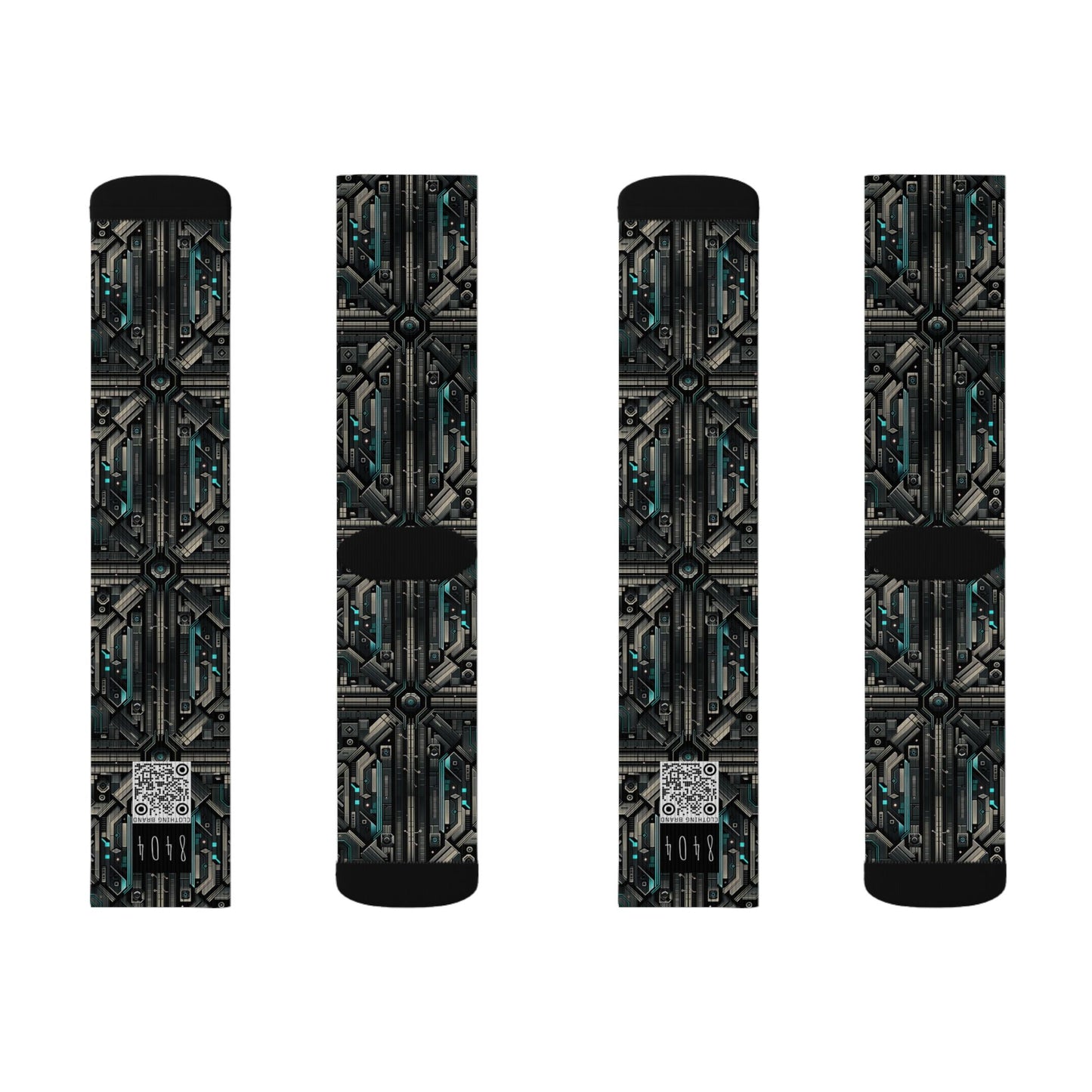 Tech Noir Futuristic Tech Aesthetic with a Dark Twist Sublimation Socks - 8404 Design-59