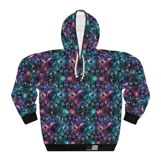 Galactic Hues Tech-Forward Cosmic Fusion Pullover Hoodie - 8404 Design-59