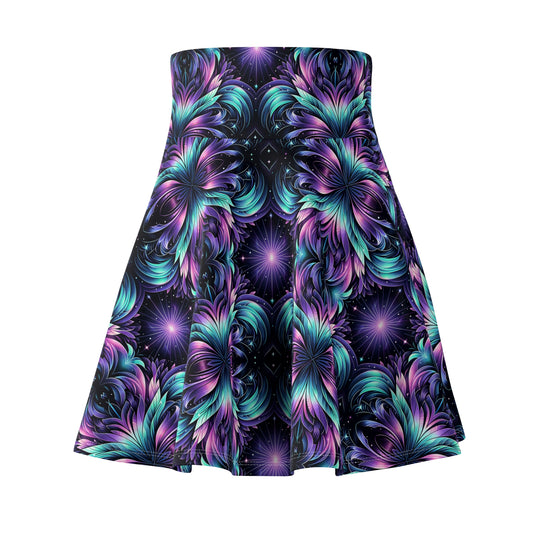 Iridescent Dream Futuristic Tech Women's Skater Skirt - 8404 Design-60