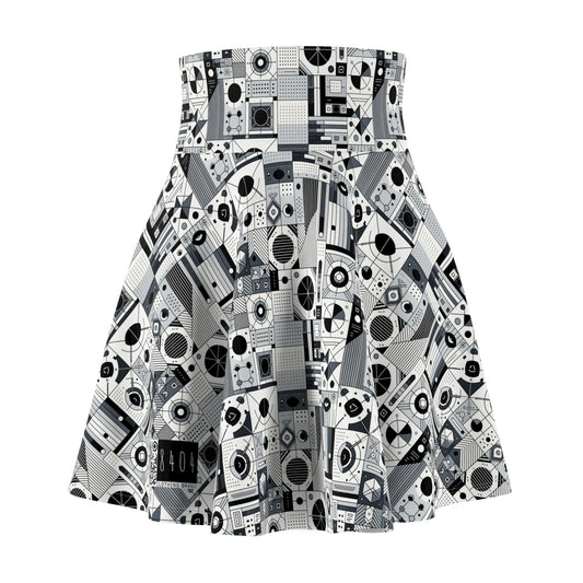 Digital Minimalism Minimalist Tech Women's Skater Skirt - 8404 Design-65