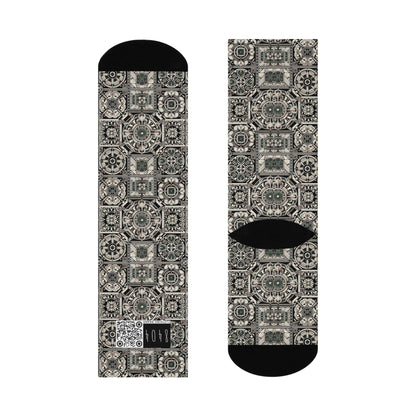Cyber Garden Party Tech Garden Extravaganza Cushioned Crew Socks - 8404 Design-45